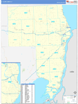 St. Clair County Wall Map Basic Style